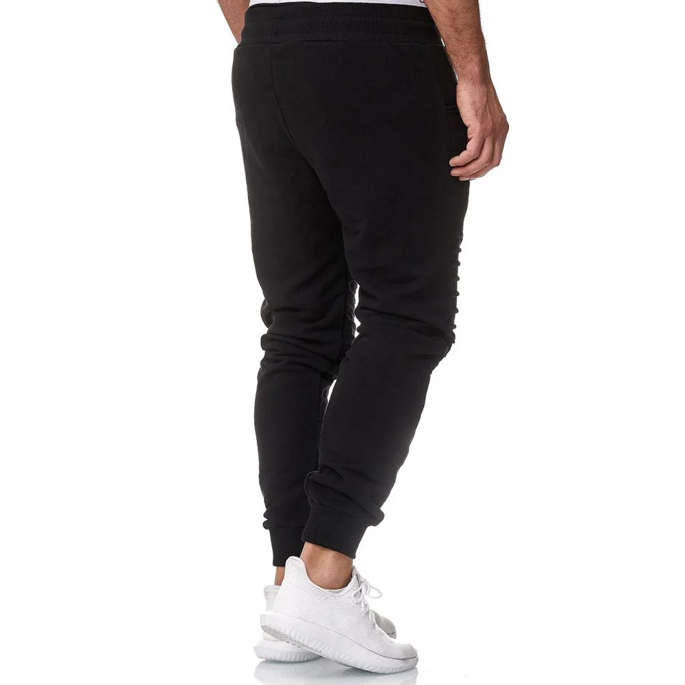 Мужские брюки для пробежек 2019 Осенние новые мужские тренировочные отдыха Черные