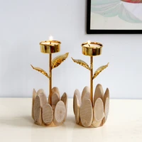 european golden woodiness candle holder simple golden wedding decoration bar party living room decoration home decoration