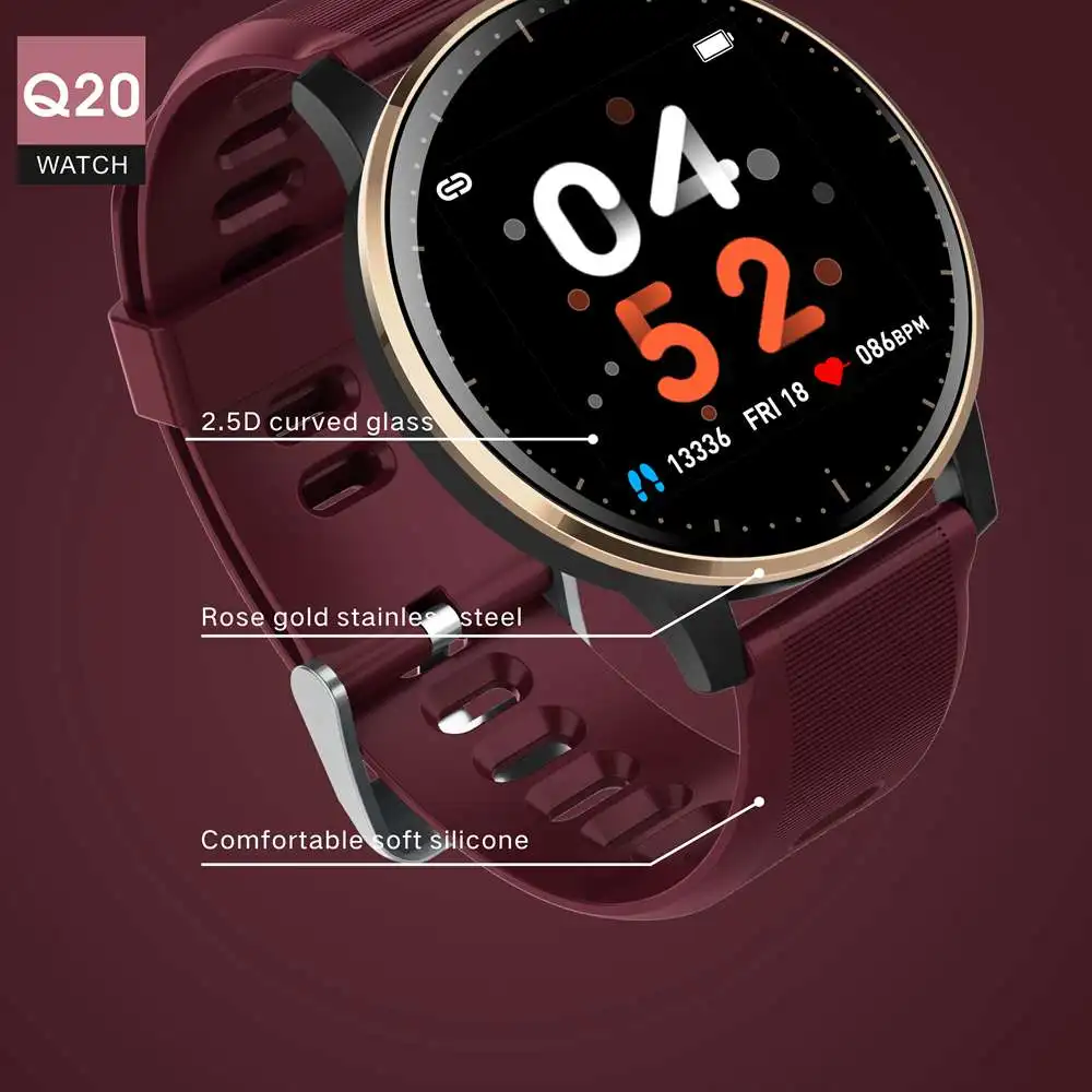 Фитнес-браслет Q20 2019 умные часы с сенсорным экраном водонепроницаемые измерением