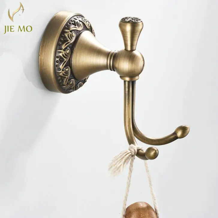 Античные крючки для ванной латунные одежды двери двойные аксессуары комнаты