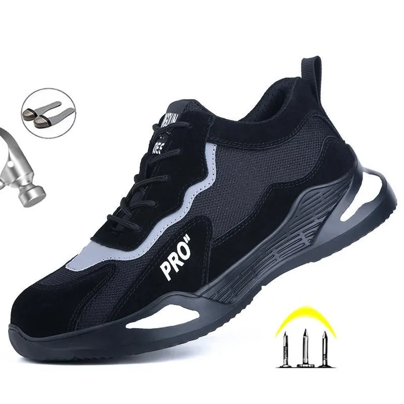 

Anti-Smashing Mens Work Safety Shoes Steel Toe Wear Roof Light Comfortable Puncture-Proof Nail Penetration Resistance Security