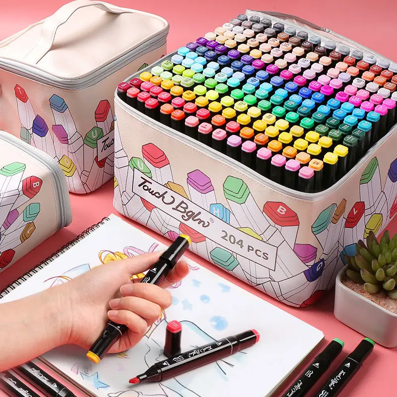 

Markers 30/40/80Color Sketch Art Marker Pen Double Tips alcohol Markers Brush Pens For Artist Manga Markers Art Supplies School