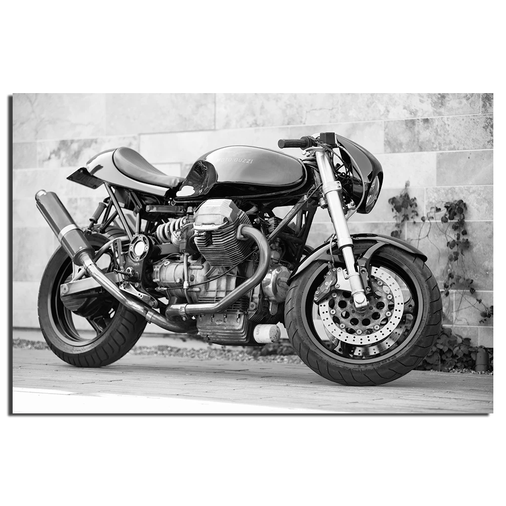 Мотоцикл Moto Guzzi постер картины на холсте настенные принты для гостиной домашний