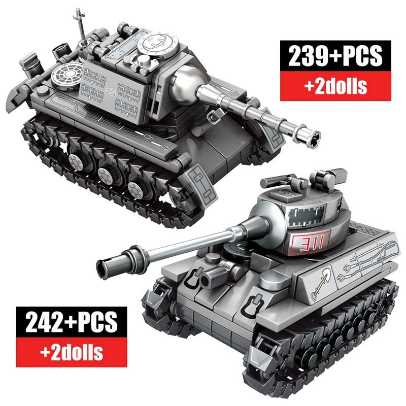 

SEMBO 957pcs City WW2 Chariot Series Building Blocks Military Tank Army Soldier Figures Bricks Toys for Children