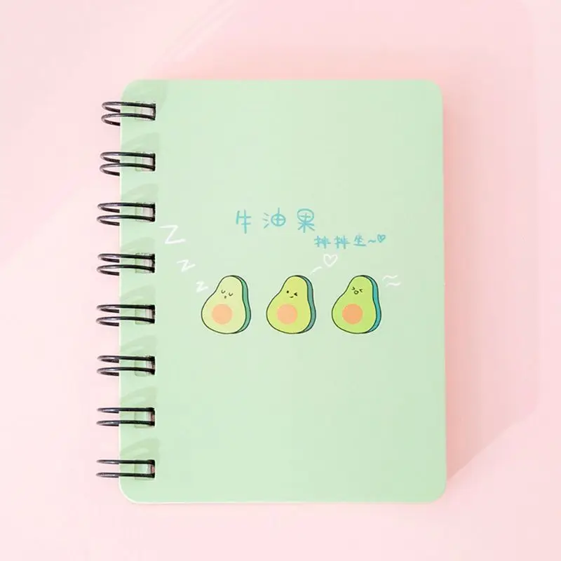 

4pcs Avocado Spiral Coil Notebook Blank Paper Journal Diary Planner Notepad Gift