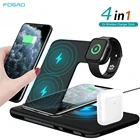 Беспроводное зарядное устройство FDGAO 15 Вт 4 в 1 Qi подставка для IPhone 12 11 XS XR X 8 AirPods Pro зарядная док-станция для Apple Watch 6 5 4 3 2