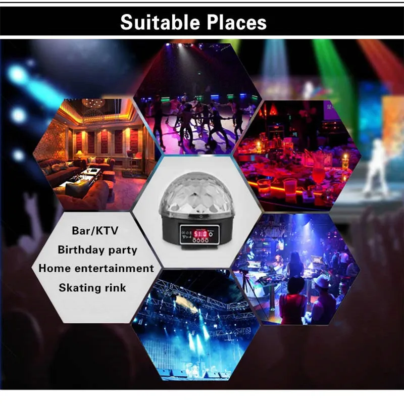 9 цветов Хрустальный волшебный шар светодиодная сценическая лампа 21 режим