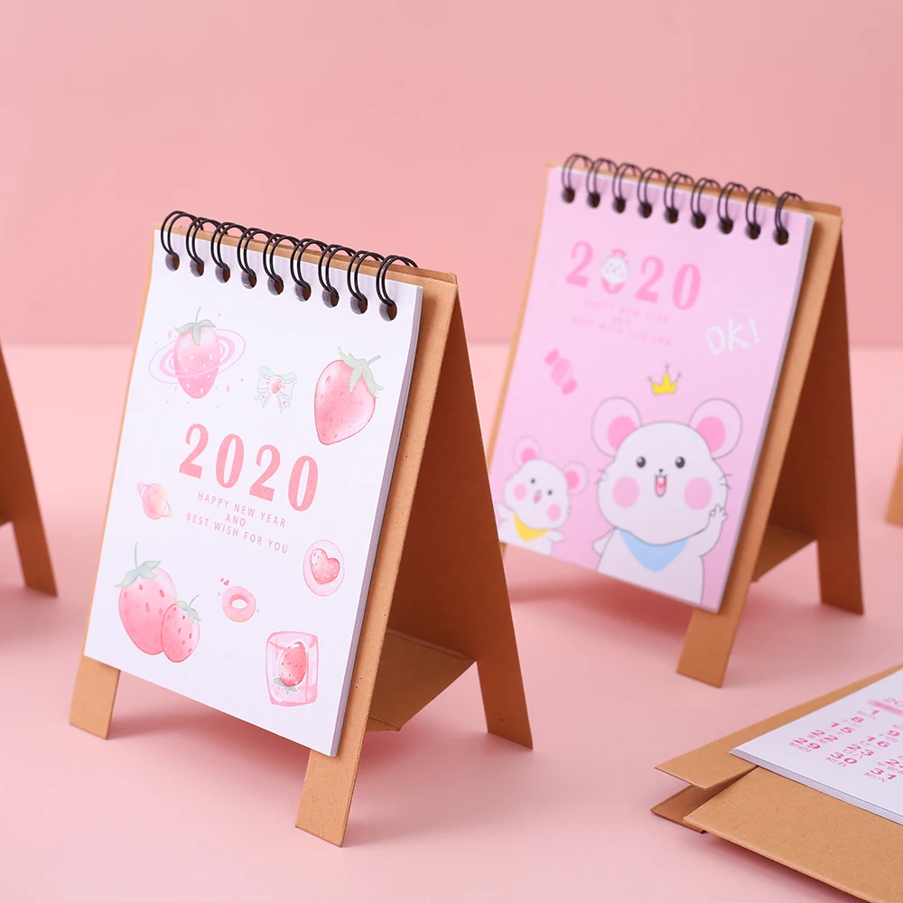 Кавайный календарь 2020 милый мультяшный Рабочий стол повестка дня Еженедельный