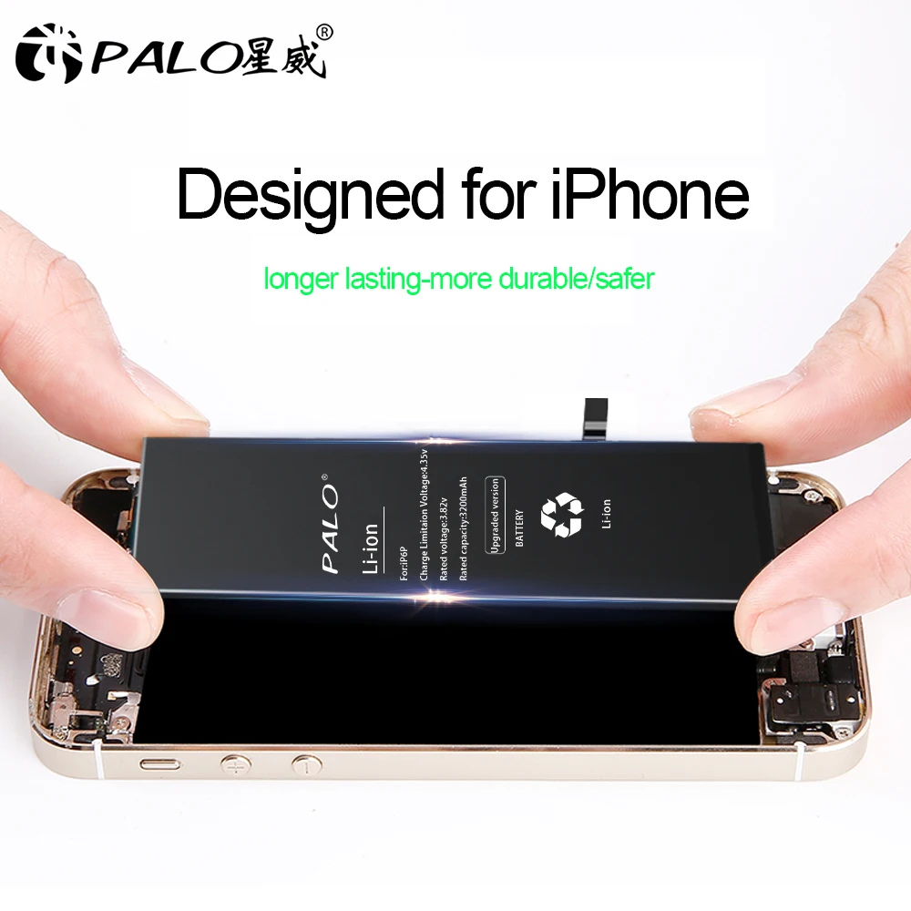 Литиевая батарея PALO для Apple iPhone 6 Plus сменные батареи внутренняя телефона 3200 мАч +