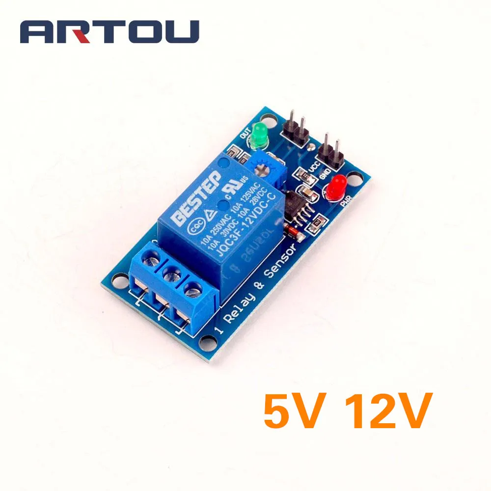 Модуль датчика реле 5 в 12 1 канал для Arduino|Интегральные схемы| |