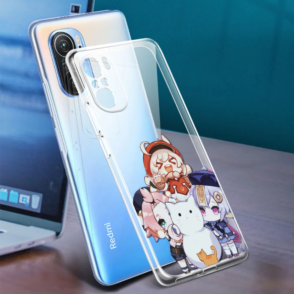 Transparent Case For Xiaomi Redmi Note 10 9S 9 8 Pro 10S 7 9C 8T 9A K40 9T 7A 8A Silicone Shell Phone Cover Genshin Impact Funda