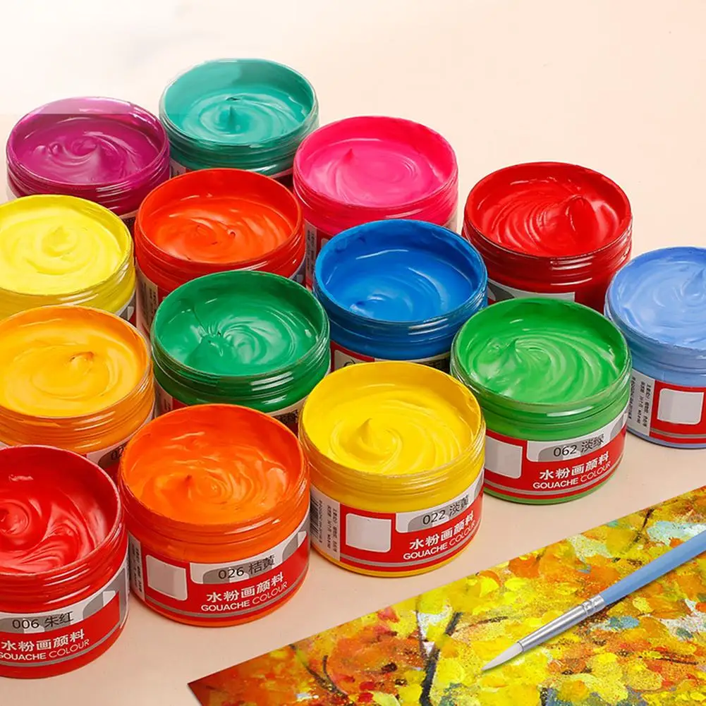 100ml Gouache Colors Box Paints Healthy Painting Draw Learner Practice Pigment | Канцтовары для офиса и дома