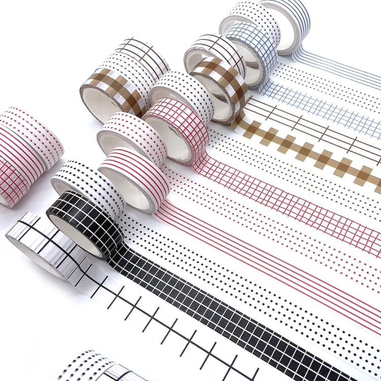 

1PC 15mm*5m White Red Blue Brown Black Stripe Dot Decorative Paper Washi Tape DIY Scrapbooking Masking Tapes School OfficeSupply