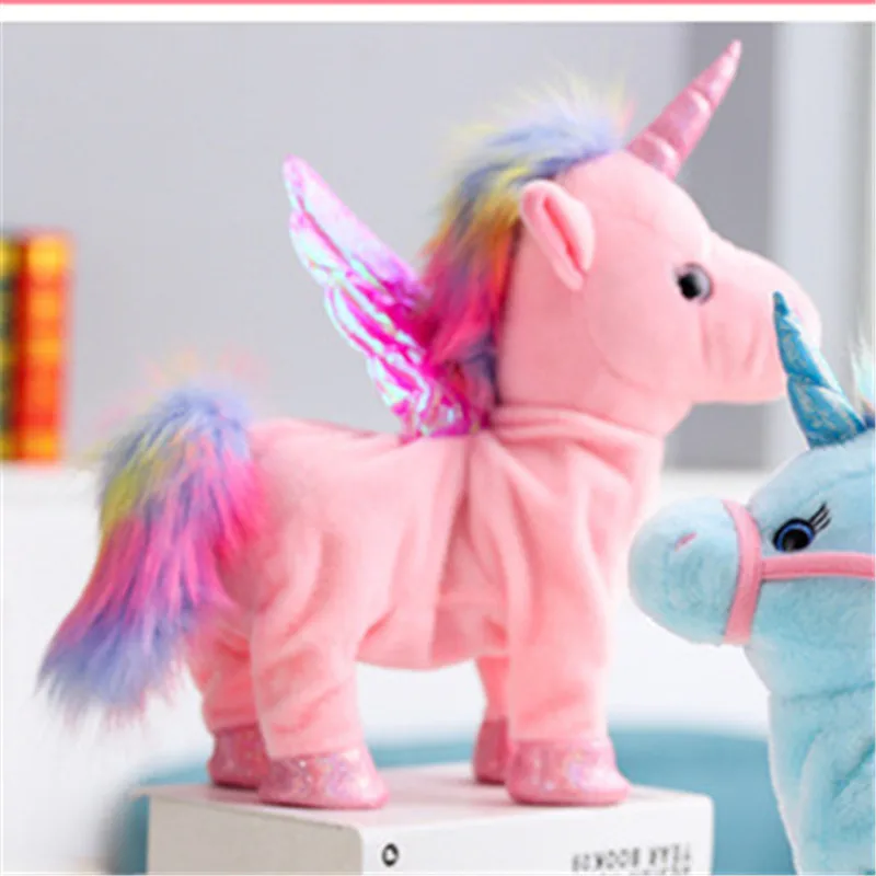 

35cm Electric Unicorn Plush Toys Singing Waliking Unicorn Stuffed Doll Soft Animal Dolls Children Day Gifts For Kids