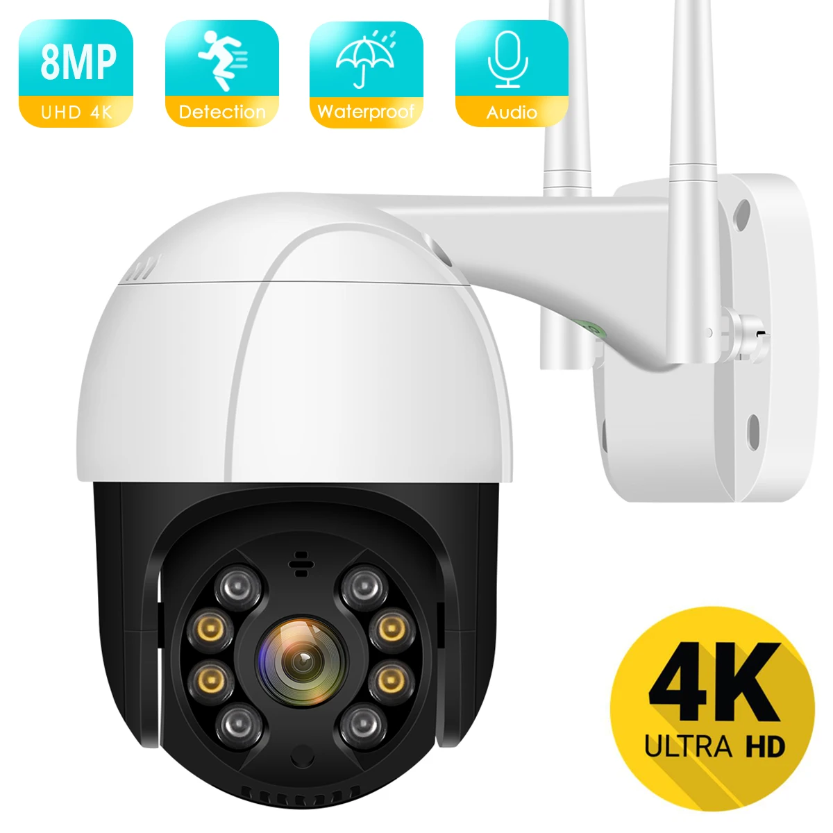 IP-камера BESDER 4K 8 Мп 5 PTZ с датчиком присутствия | Безопасность и защита