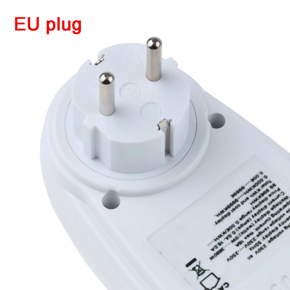EU Plug ЕС вилка AC измерители мощности 230 В цифровой Напряжение ваттметр Потребляемая мощность ватт счетчик энергии анализатор электроэнергии монитор - Цвет: EU Plug