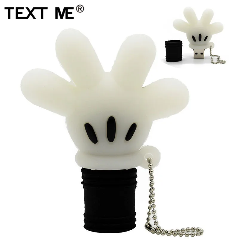 TEXT ME мультфильм Микки Палм стиль usb2.0 4 ГБ 8 ГБ 16 ГБ 32 ГБ флеш-накопитель USB флеш-накопитель креативный флеш-накопитель 64 ГБ