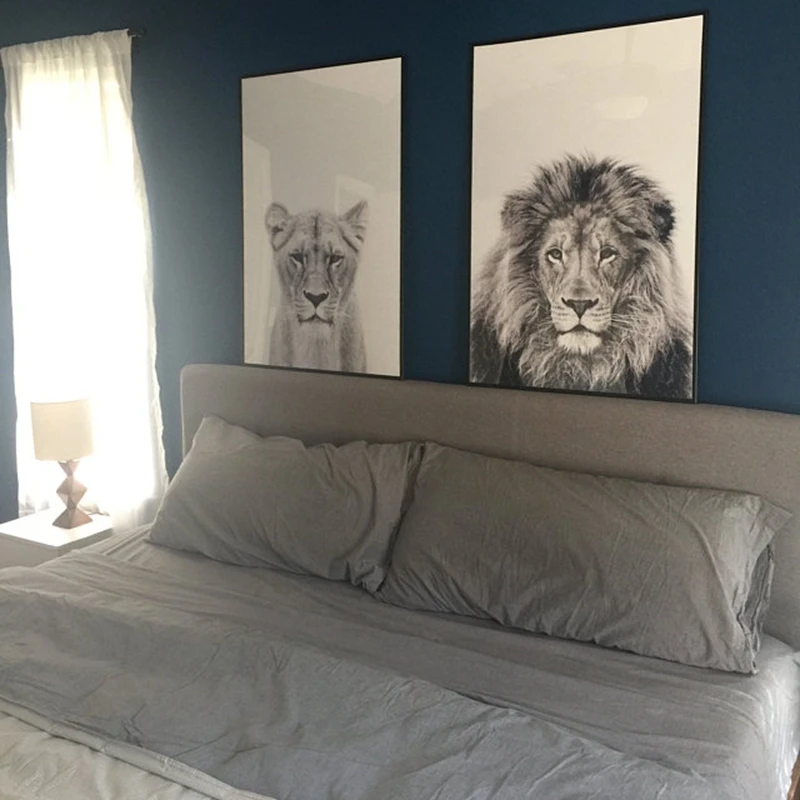 Плакаты с изображением Льва и Медвежонка настенное украшение в стиле сафари для