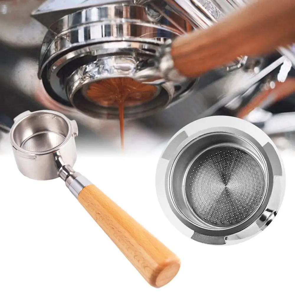 

Coffee Bottomless Portafilter For Delonghi Coffee Machine 51mm Stainless Steel Replacement Filter Basket Coffee Accessories