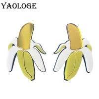 yaologe cute banana acrylic funny yellow drop earrings exquisite birthday gift for girls hot selling new fashion women jewelry