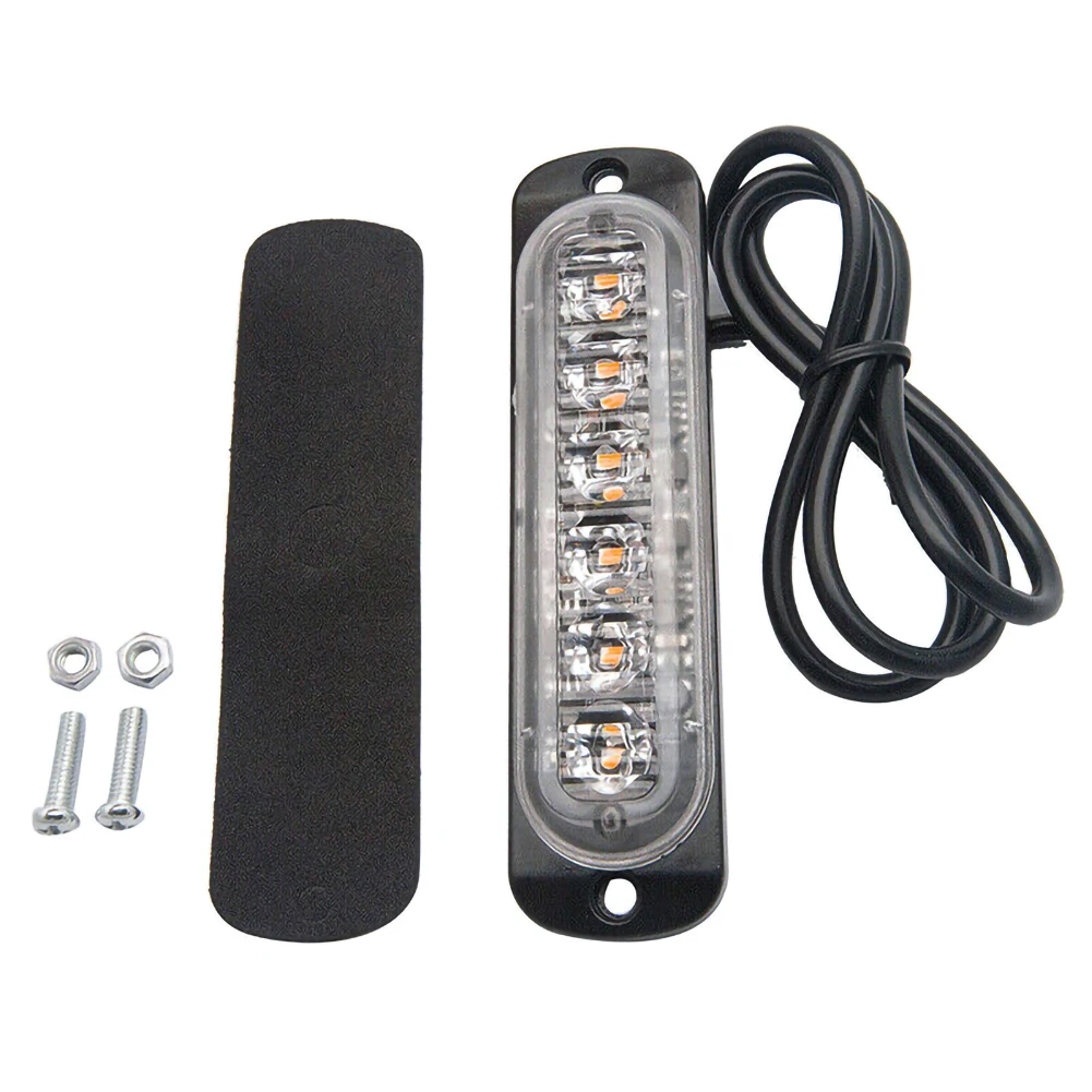 

10pcs Car Lights Amber 6 LED Urgent Warning Working 12V Dust-proof Drop Shipping