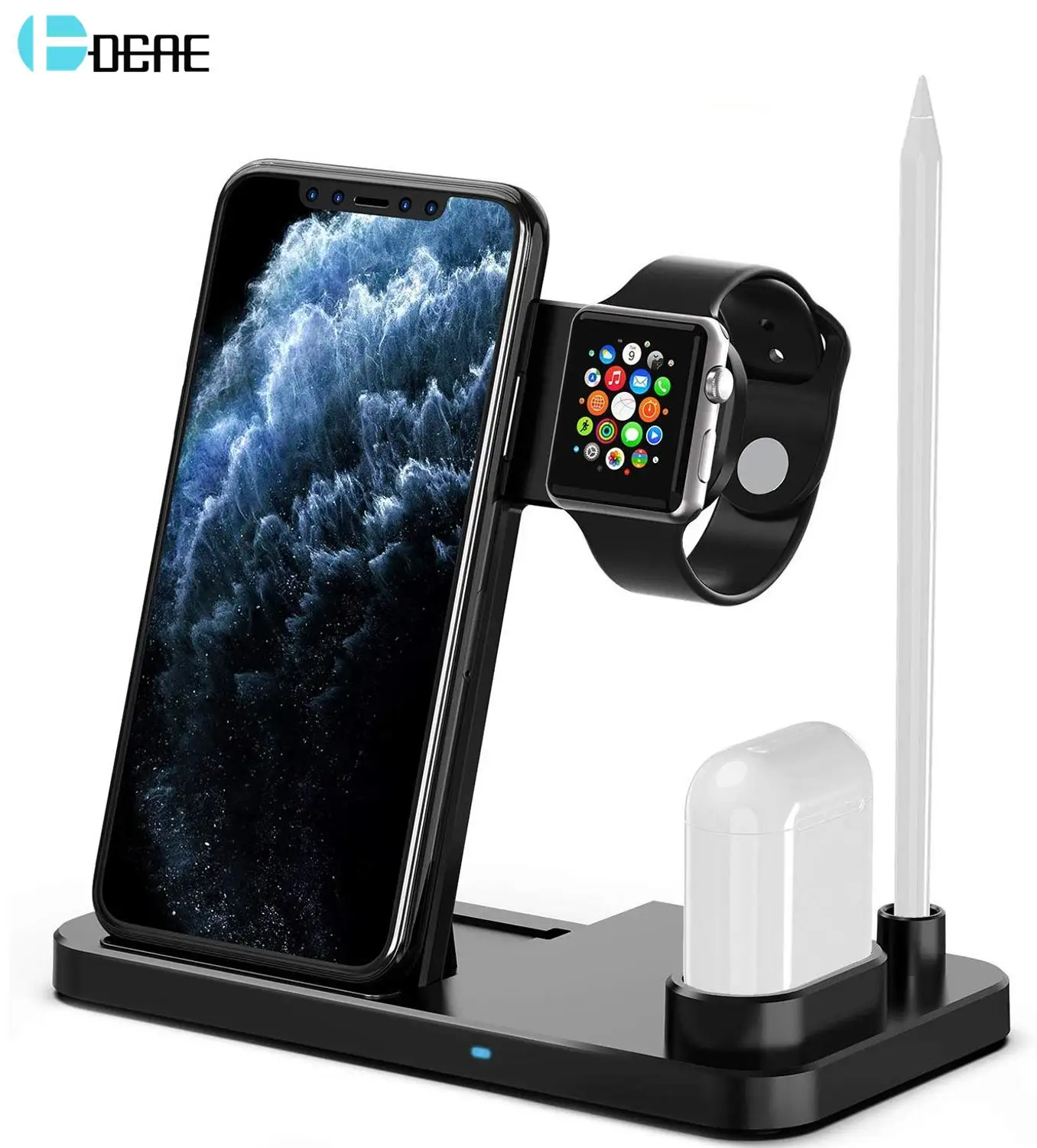 

Беспроводное зарядное устройство QI 4 в 1, подставка для iPhone 12 11 XS XR X 8 10 Вт, док-станция для быстрой зарядки для Airpods Pro Apple Watch 6 SE 5 4