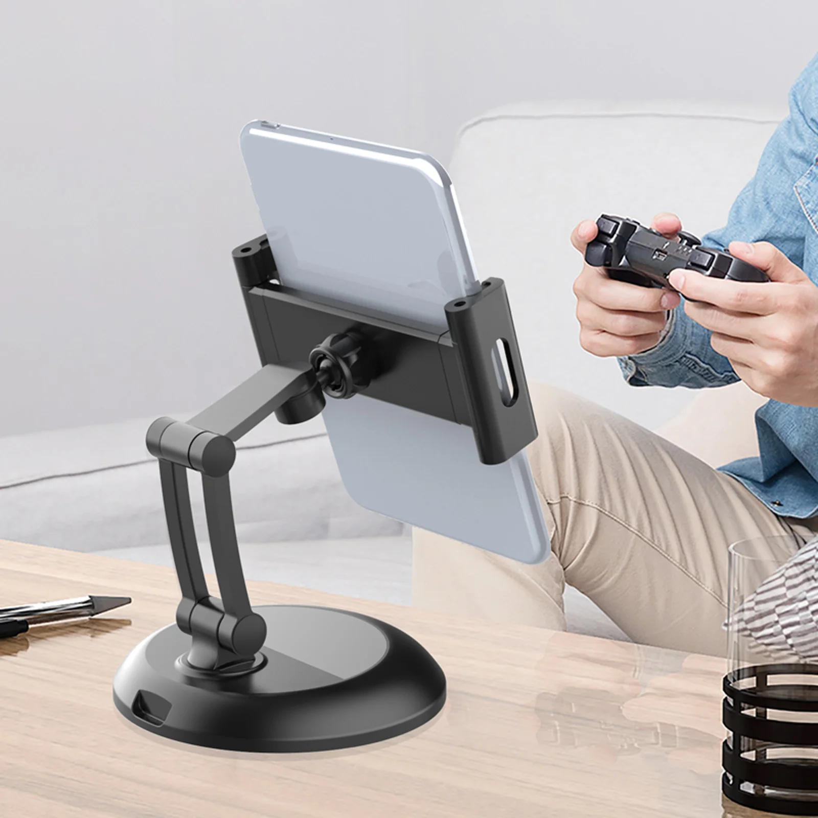 

Universal 360° Swivel Adjustable Angle Kitchen Office Desktop Desk Mount Stand Holder for 5-13" Cellphone Mobile Phone Tablet PC