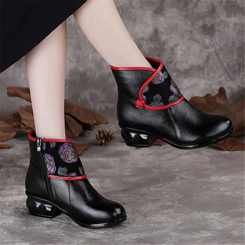 Модная женская обувь высокого качества сезон осень зима ботинки из натуральной