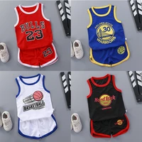 children basketball sportswear summer vest pants clothing set sleeveless tops tee shorts outfit kids letter suit baby tracksuits