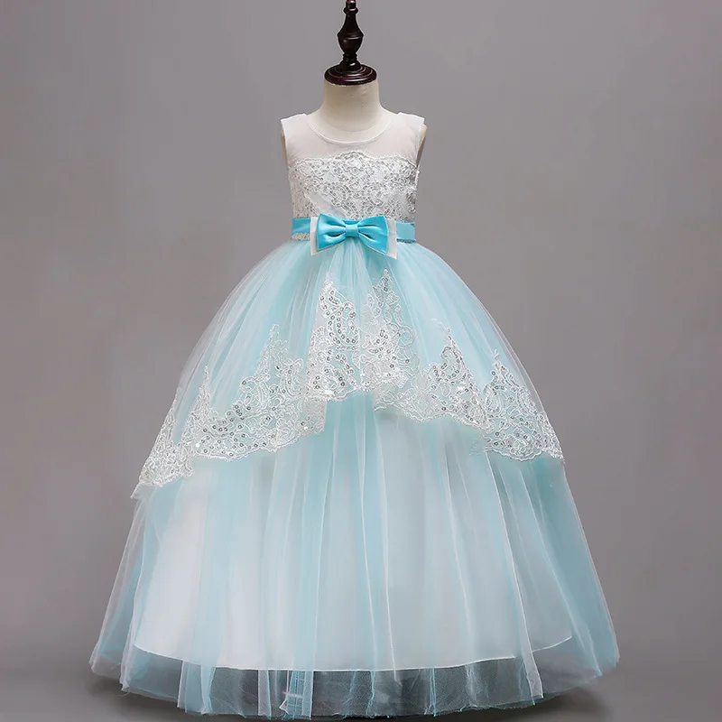 Похвалы Платья для танцев девочек Новинка Платье принцессы платье с цветочным