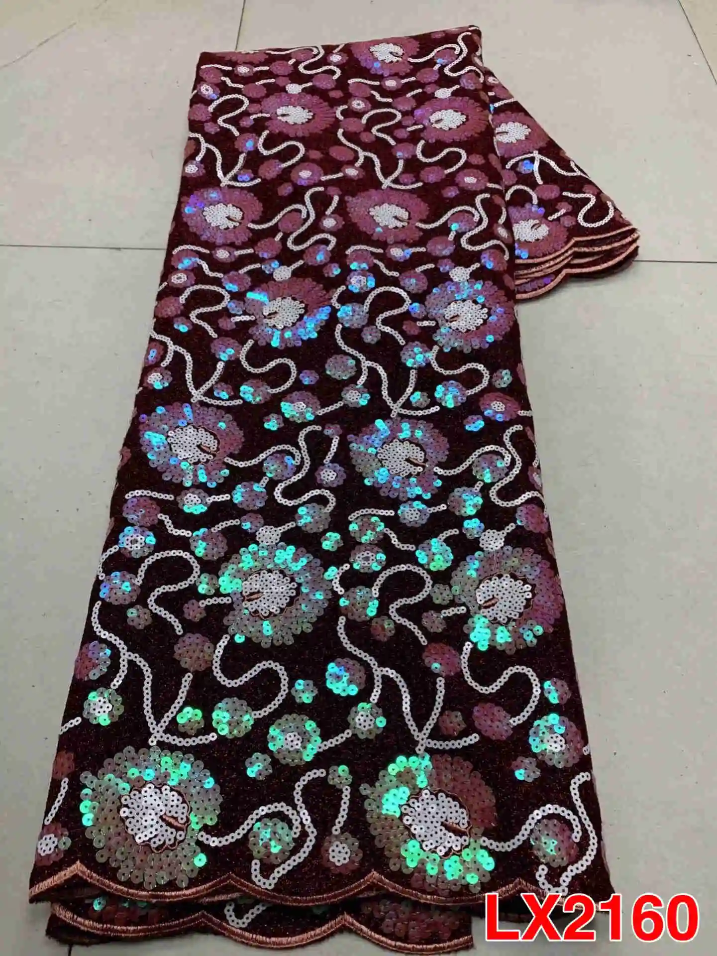 Новый Нигерии Sequinse кружевной ткани в африканском стиле Тюлевая ткань из хлопка