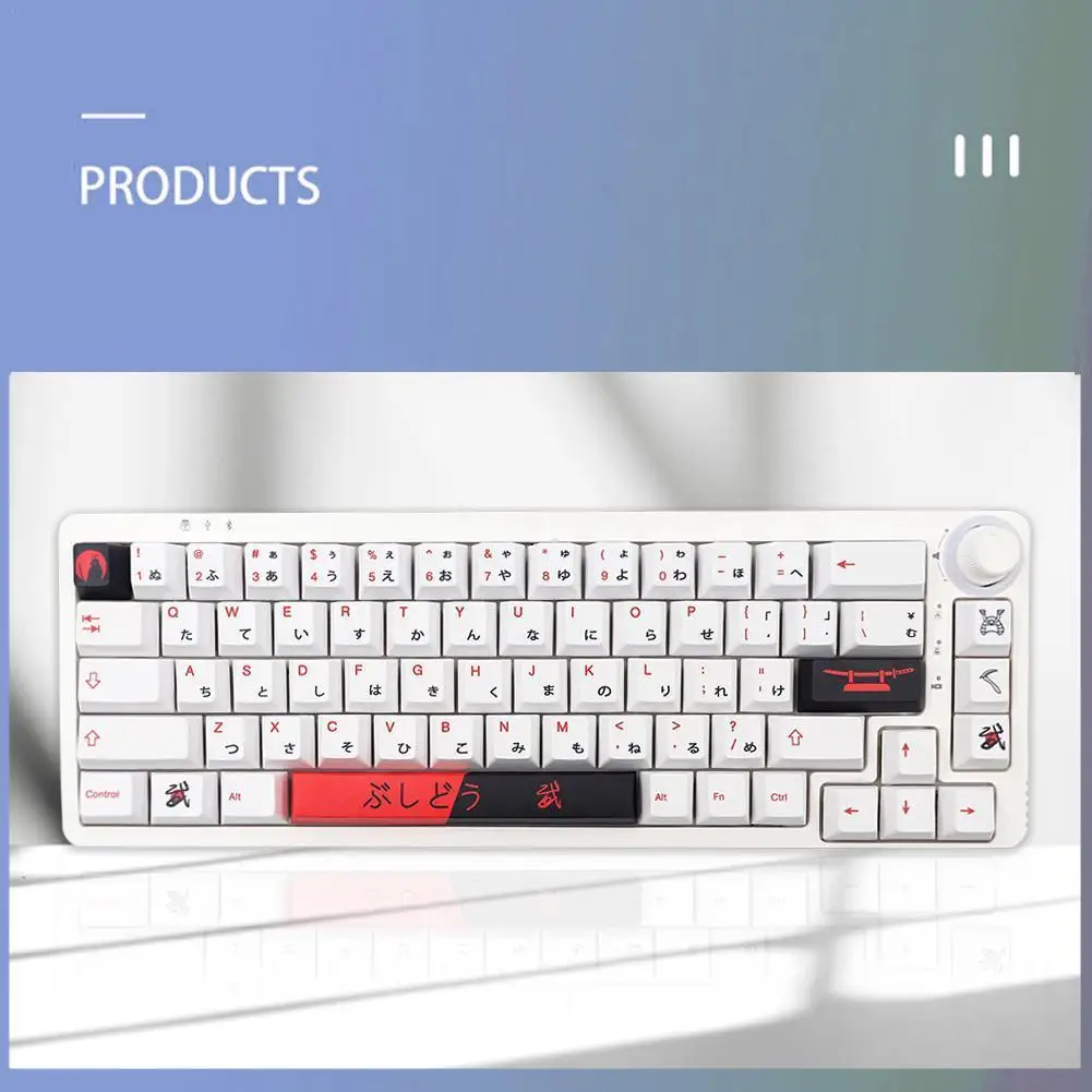 

138 клавиши PBT Bushido, красная и черная японская английская клавиатура, колпачок клавиш для механической клавиатуры высокой высоты cherry