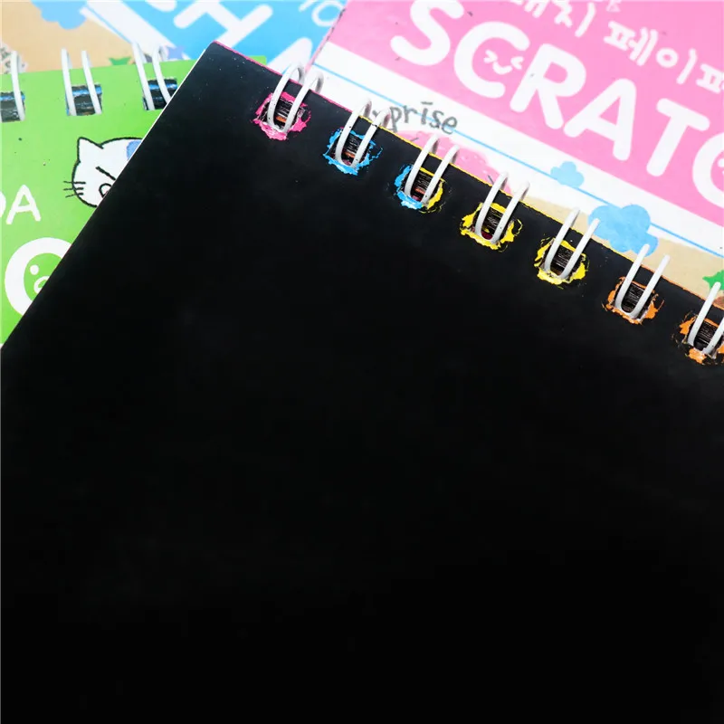 1 Pcs Random Mixed Colors 140 * 100mm Creative Mini-color DIY Scratch This Colorful Coil Sketch Book Each One 8-9 Sheets | Канцтовары
