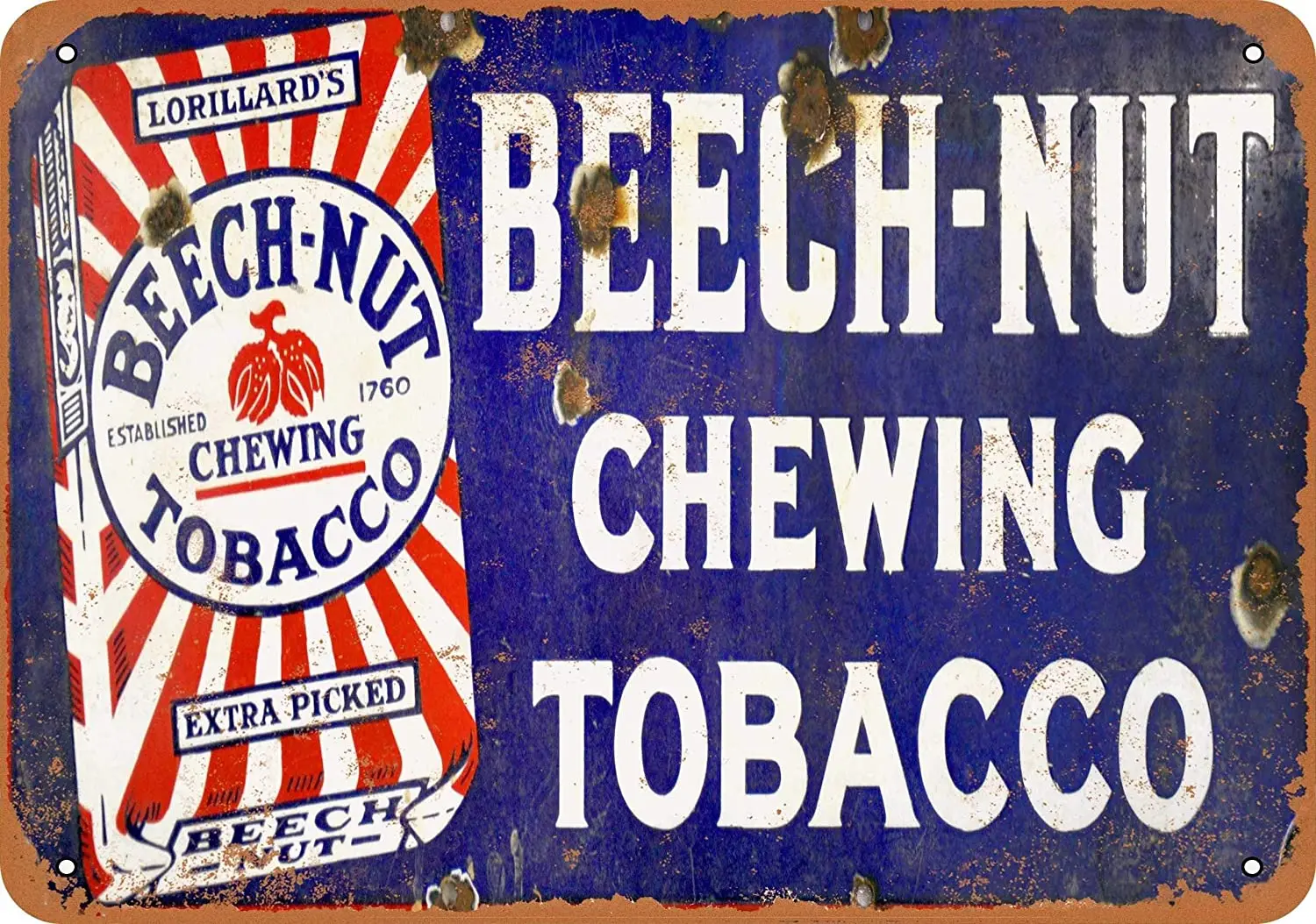 

Metal Plaque Tin Sign Beech Nut Chewing Tobacco Poster Bar Tavern Shopping Mall Wall Decoration Shabby Metal Plate 12*8 Inch