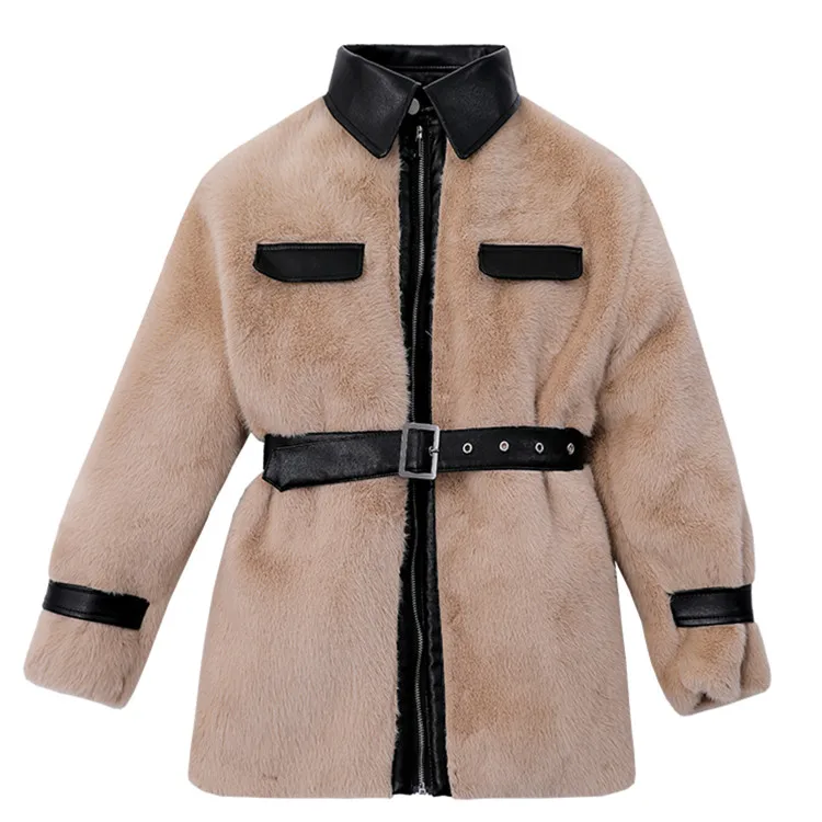 

Bella philosophy Women Winter PU Faux Leather Jackets Coats Vintage Female Thick Coats Casual Street Belt Lady Warm Outwears