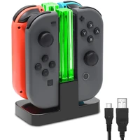nintend switch 4 controller charger led indicator charging dock station protective for nintendo switch oled accessories