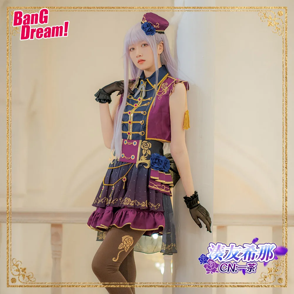 Костюм для косплея Bang Dream Roselia Minato Yukina униформа аниме платья шляпа Рождество