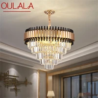 oulala postmodern black chandelier fixtures crystal pendant lamp luxury light home led decorative for living dining room