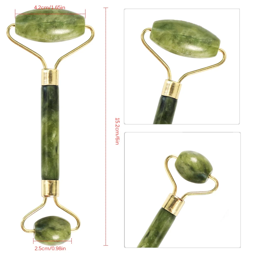 

Facial Massage Roller Guasha Board Double Heads Natural Jade Stone Face Lift Body Skin Relaxation Slimming Beauty Neck Thin Lift