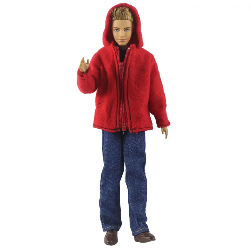 Модная кукольная одежда для куклы Кена красное пальто рубашка и брюки Барби