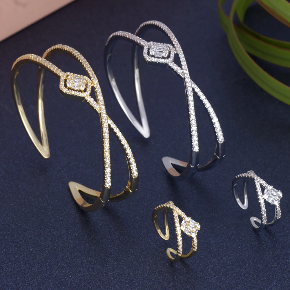 BrideTalk роскошный Дубай золотой цвет браслет геометрический ювелирный набор