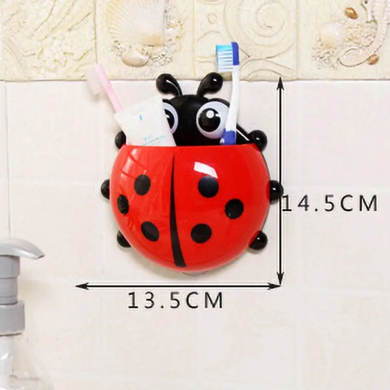 Настенный пластиковый держатель для зубной щетки в форме божьей коровки| |