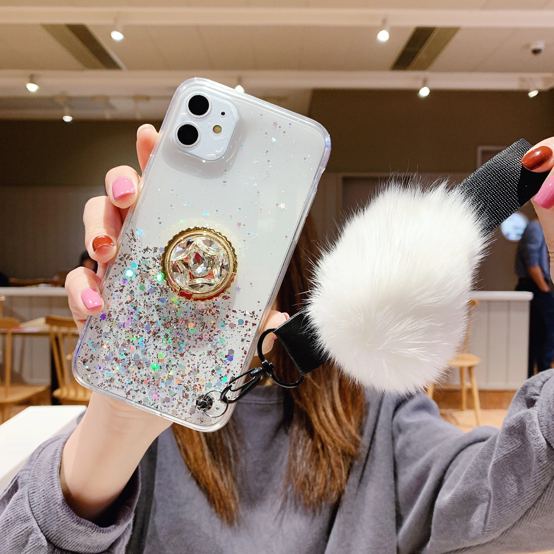 Чехол для телефона Abmos Hair ball полностью сверлильный кронштейн iPhone 11 Pro X XS MAX XR 6 7 8