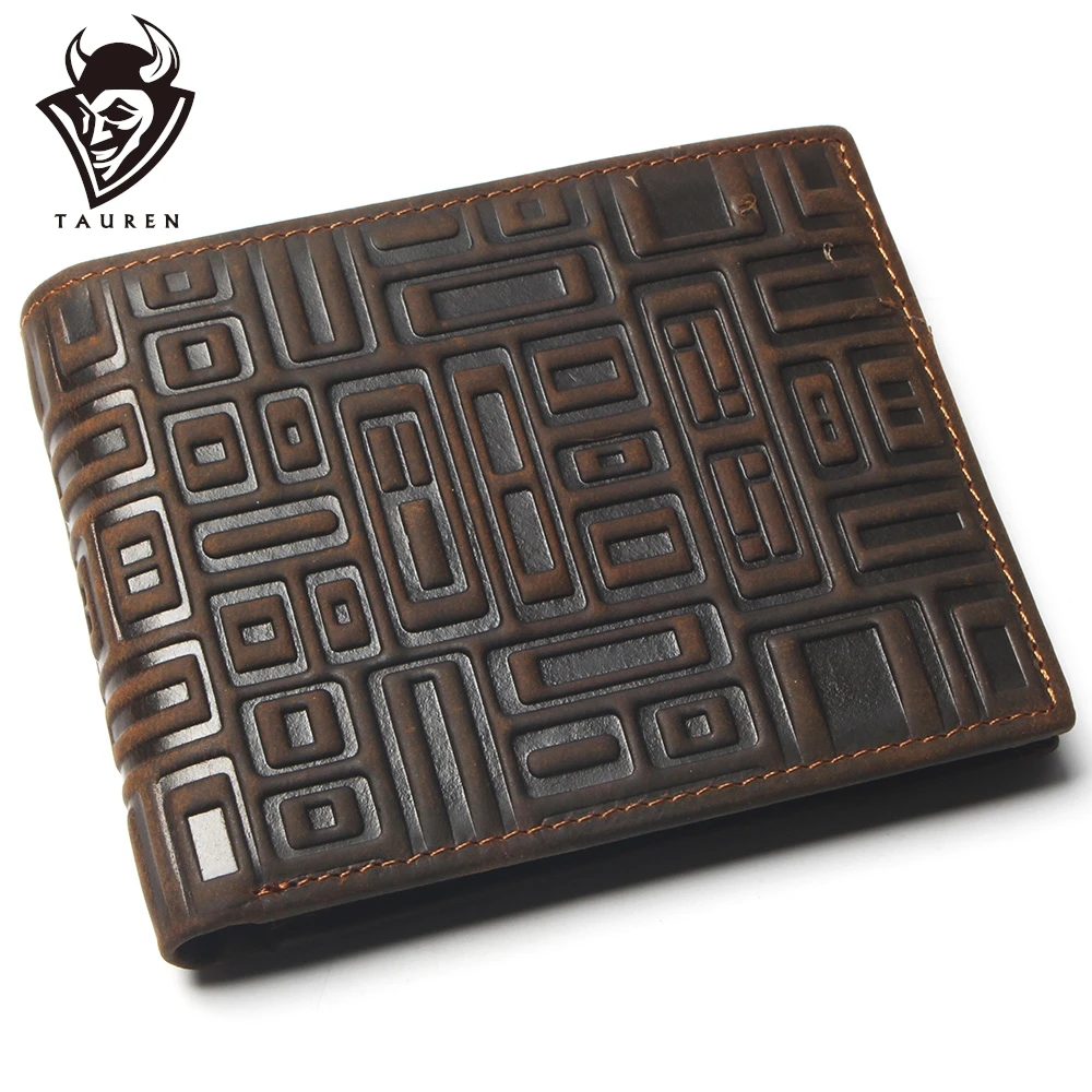 Тонкий мини кошелек Crazy Horse из кожи с отделением для карт и передним