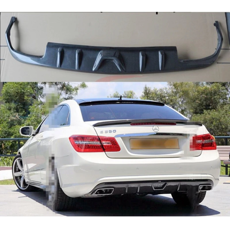 

Car CF Rear Bumper Spoiler Lip, Auto Car Rear Bumper Diffuser For Mercedes-Benz W207 C207 A207 E200 E260 E350 Coupe 2010-2014