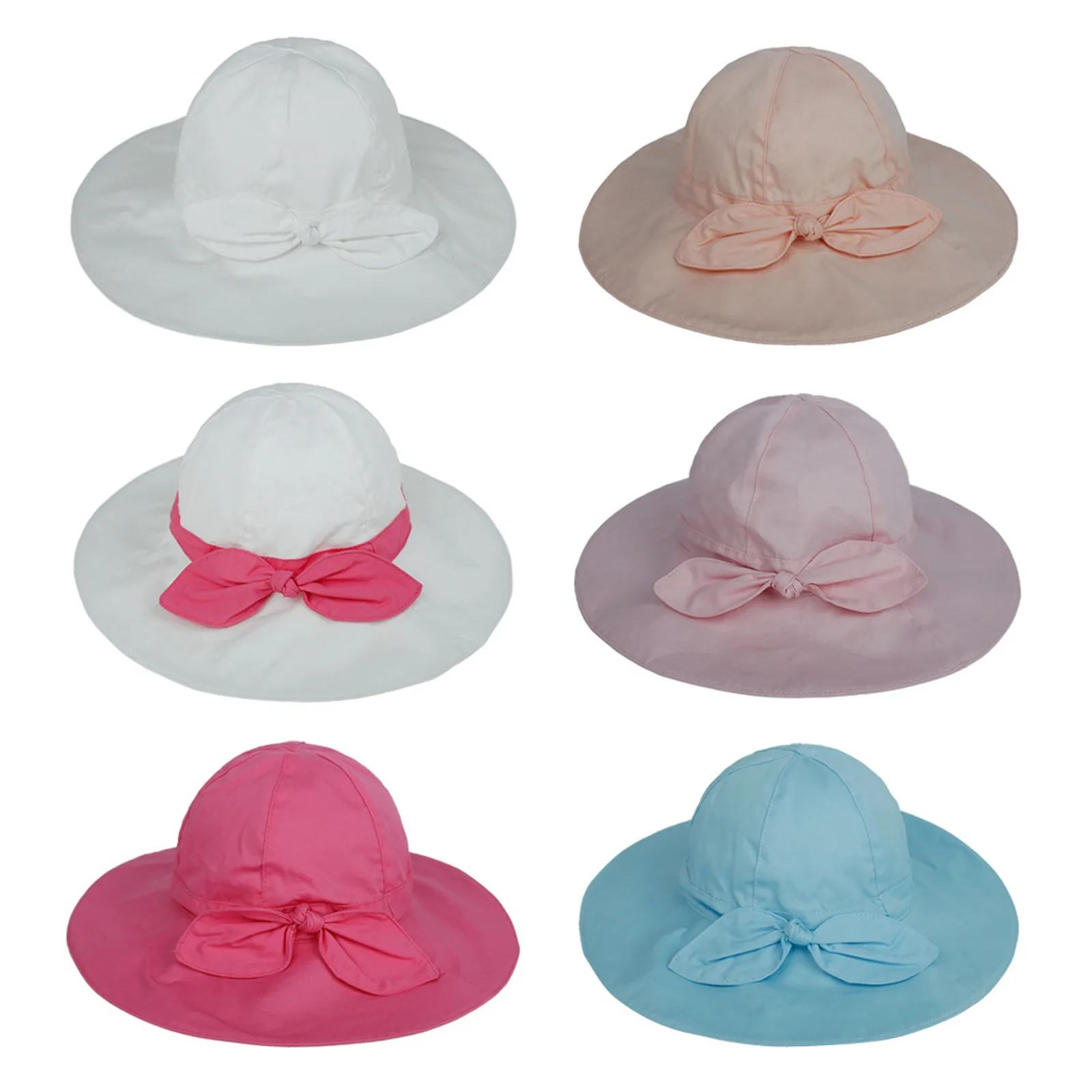 

New Solid color Bow Bucket Hat Male Outdoor Fisherman Hats Kids Boy Girl sun Bucket Caps Fashion Black Panama bucket hats