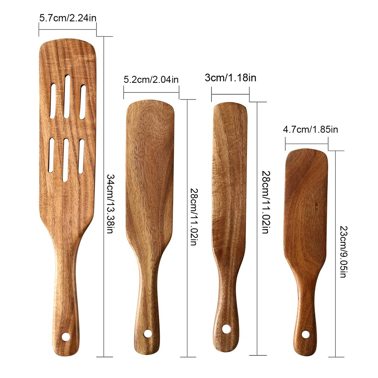 

Wooden Spatula Spurtles Set Non-Stick 5 Pack Natural Teak Wood Kitchen Utensils Tools Burlywood For Cooking Spatula