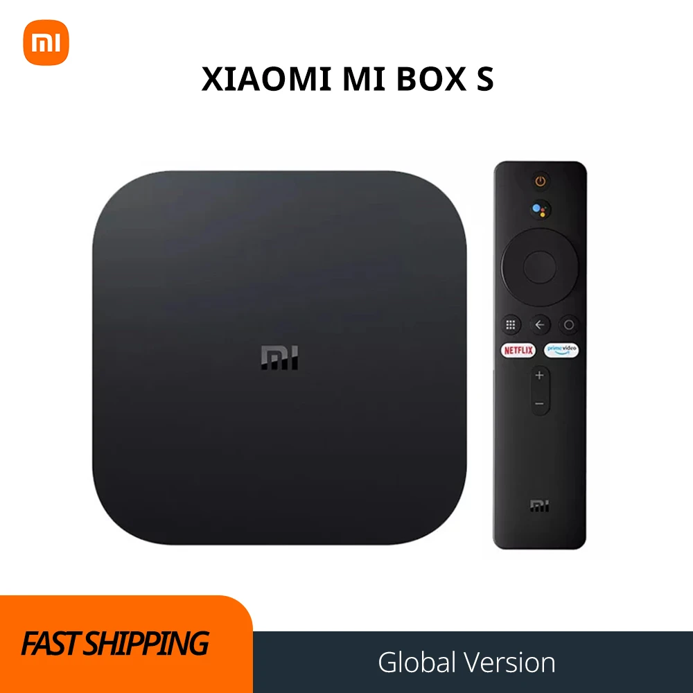 Global Version Xiaomi Mi TV Box S 4K Ultra HD Android TV 9.0 HDR 2GB 8GB WiFi Google Cast Netflix Smart Mi Box S Media Player