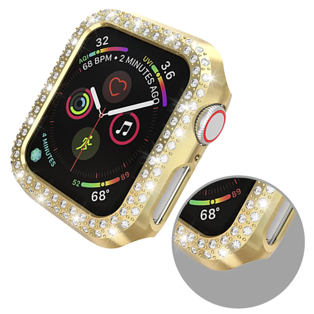 Case for Apple watch series 5 4 44mm 40mm Accessories cover Bumper Double Diamond Protector case iWatch 3 42mm 38 mm | Электроника