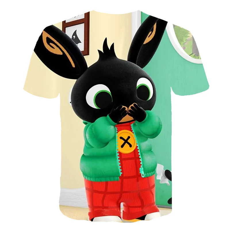 

Cartoon Bing T-shirt Children Clothing 3D Print Rabbit Short Sleeve T-Shirt Cute Boys Girls Teen Fashion Casual Tops Boys 4T-14T